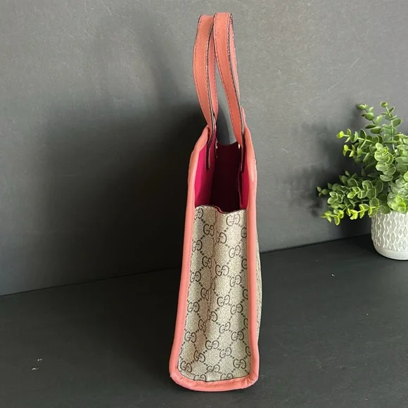 Tote with Strawberry Design - Pink and Gray - Picture 3 of 12